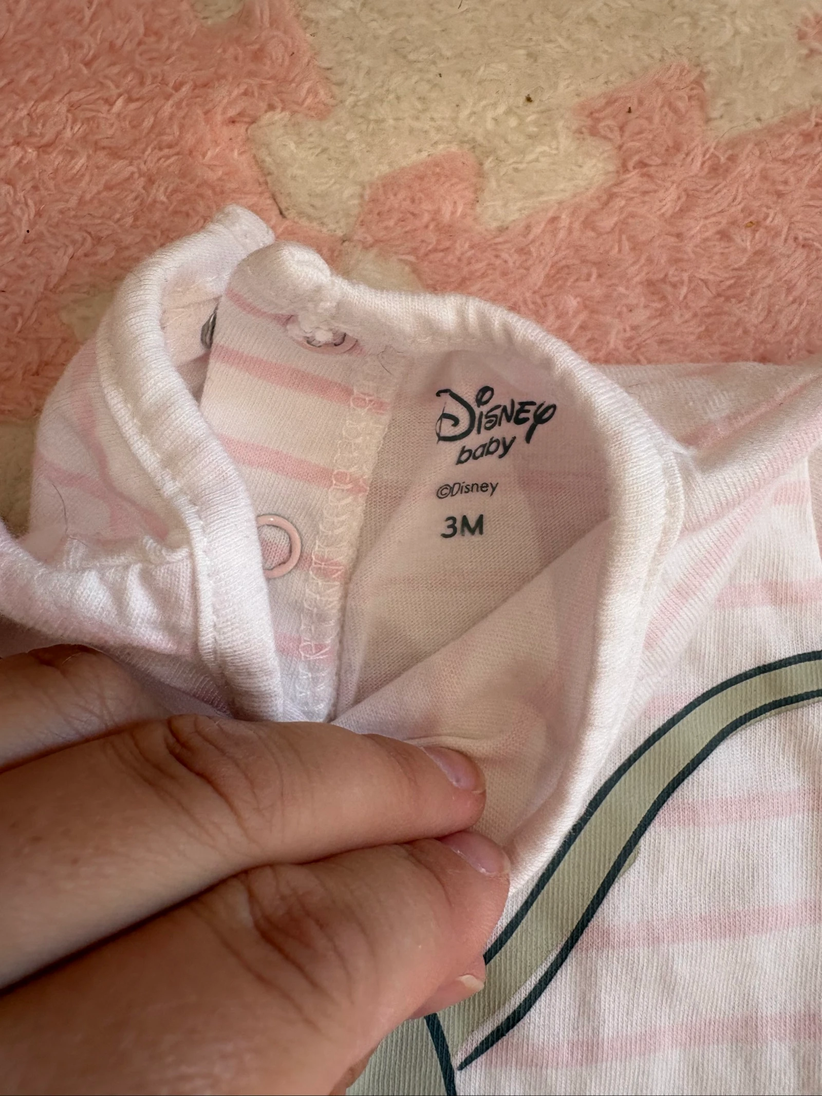 Disney Dumbo baby girl romper 3 months pink striped – Excellent condition – photo 2